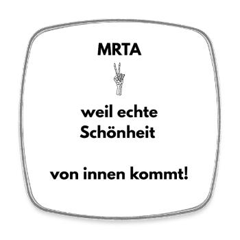 MTRA Echte Schönheit kommt von innen T-Shirt - Viereckiger Kühlschrankmagnet - Weiß - Vorne