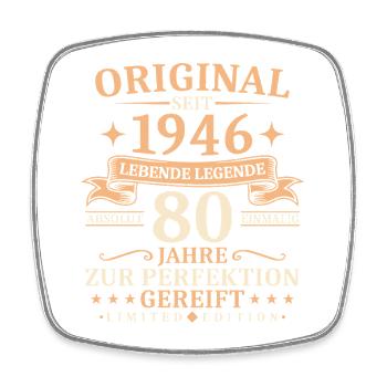 Geburtstag 80 Jahre Lebende Legende 1946 Jahrgang - Viereckiger Kühlschrankmagnet - Weiß - Vorne