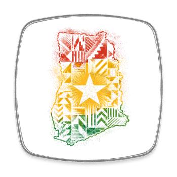 Ghana Ghanese Ghanesisch - Magnet carré - blanc - Devant