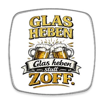 Lever un verre au lieu d’une dispute – bannière de bière vintage - Magnet carré - blanc - Devant
