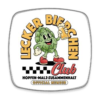 Lecker Bierchen Club Bier Bierliebhaber - Viereckiger Kühlschrankmagnet - Weiß - Vorne