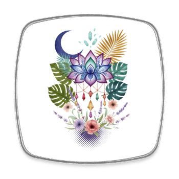 Spirituality Sacred Geometry Lotus Flower Zen - Square fridge magnet - white - Front