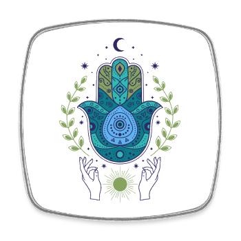 Spiritualité Géométrie Sacrée Foi Zen - Magnet carré - blanc - Devant