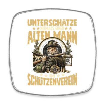 Alter Jäger im Schützenverein - Viereckiger Kühlschrankmagnet - Weiß - Vorne