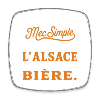 Alsace bière Cadeau humour personnalisé - Magnet carré - blanc - Devant