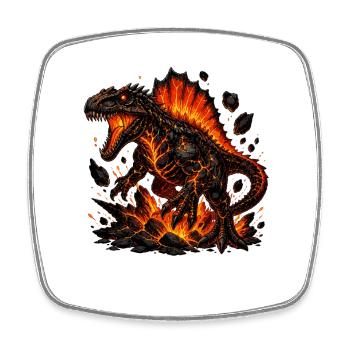 Lava Dinosaur Inferno - Square fridge magnet - white - Front