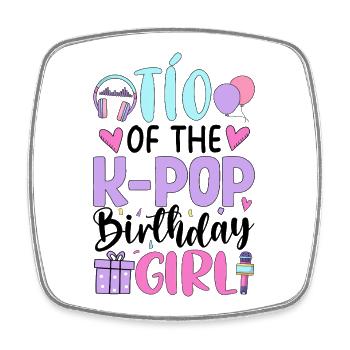 Tió de la fille d’anniversaire de K Pop - Magnet carré - blanc - Devant