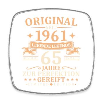 Geburtstag 65 Jahre Lebende Legende 1961 Jahrgang - Viereckiger Kühlschrankmagnet - Weiß - Vorne