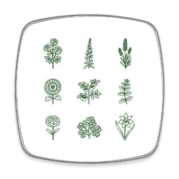Plantes de jardin Plantes rétro Jardinier amateur - Magnet carré - blanc - Devant