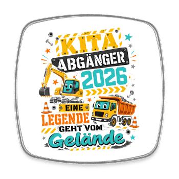 Kita Abgänger 2026 Baustellenlegende - Viereckiger Kühlschrankmagnet - Weiß - Vorne