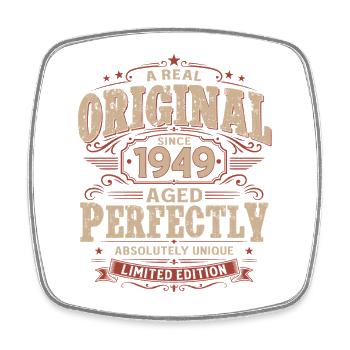 Cadeau du 77e anniversaire Mari Millésime original 1949 - Magnet carré - blanc - Devant