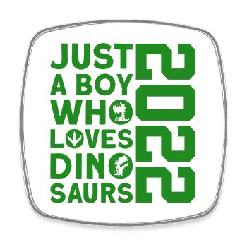 DINO 2022 DINOSAUR 4E ANNIVERSAIRE - Magnet carré - blanc - Devant