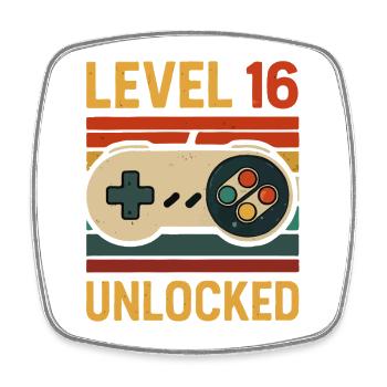 16th Birthday Gaming - Square fridge magnet - white - Front