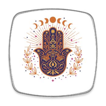 Spirituality Sacred Geometry Lotus Flower Zen - Square fridge magnet - white - Front