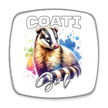 Coati Mädchen Nasenbär - Viereckiger Kühlschrankmagnet - Weiß - Vorne