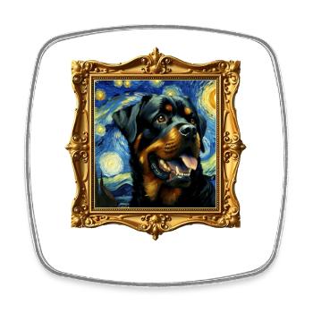 Nuit étoilée de Rottweiler - Magnet carré - blanc - Devant