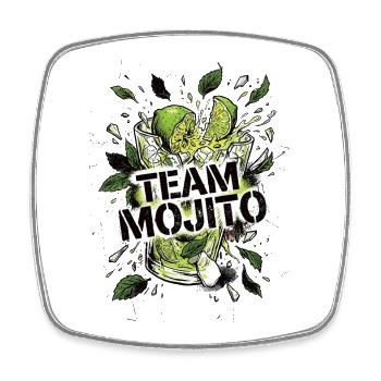 Barman de cocktails Mojito pour enterrement de vie de garçon - Magnet carré - blanc - Devant