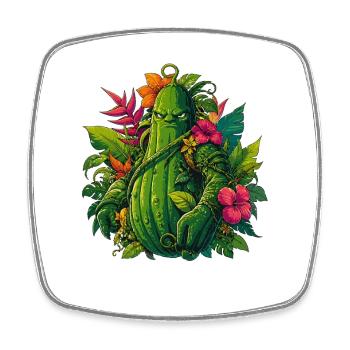 Courgettes coupables sous forme de feuille - Magnet carré - blanc - Devant