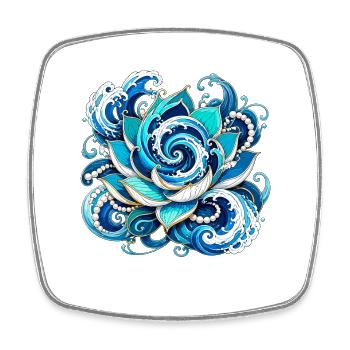 Vagues de la Mer du Lotus Bleu - Magnet carré - blanc - Devant