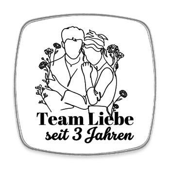 Team Liebe seit 3 Jahren Jahrestag Geschenk Paar - Viereckiger Kühlschrankmagnet - Weiß - Vorne