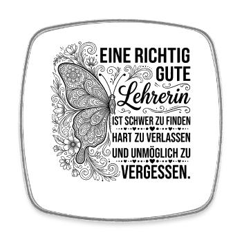 Lehrerin Schmetterling Blumen Danke Abschiedsgesch - Viereckiger Kühlschrankmagnet - Weiß - Vorne