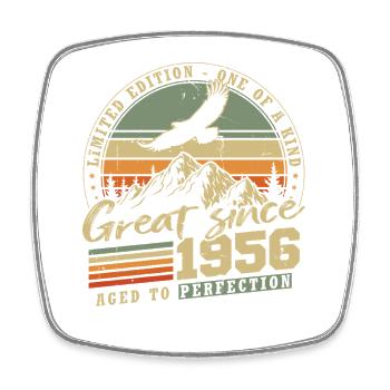 1956 Vintage Vintage Anniversaire Rétro - Magnet carré - blanc - Devant