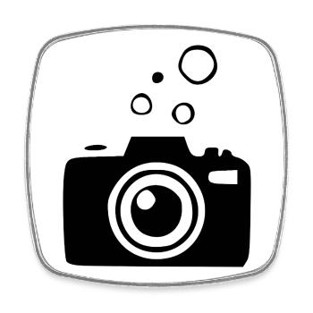 Underwater Camera Camera Diver Diving Gift - Square fridge magnet - white - Front