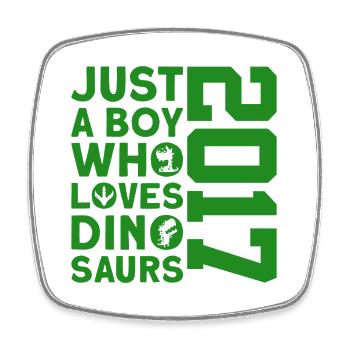 DINO 2017 DINOSAUR 9TH BIRTHDAY - Square fridge magnet - white - Front