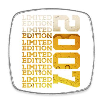 LIMITED EDITION 2007 BEER 19TH BIRTHDAY - Square fridge magnet - white - Front