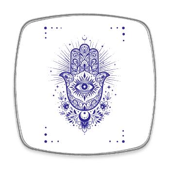 Spiritualité Géométrie Sacrée Symbole de la Foi Zen - Magnet carré - blanc - Devant