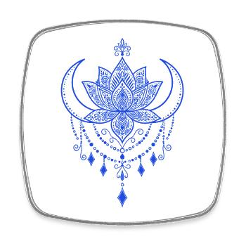 Spiritualität Lotusblume Heilige Geometrie Zen - Viereckiger Kühlschrankmagnet - Weiß - Vorne