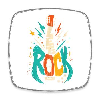 Illustrations Rock Guitar Burst - Magnet carré - blanc - Devant