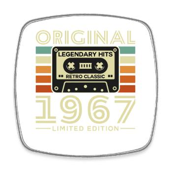 60 Jahre 1967 Vintage Retro Geburtstagsgeschenk - Viereckiger Kühlschrankmagnet - Weiß - Vorne