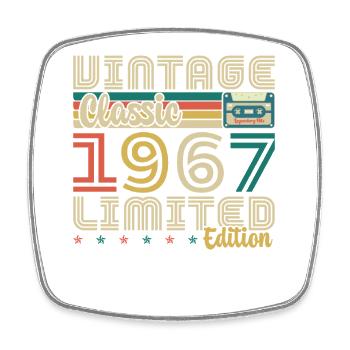 60 Years 1967 Vintage Retro Birthday Gift - Square fridge magnet - white - Front