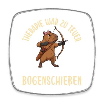 Bogenschießen Weil Therapie zu Teuer War - Viereckiger Kühlschrankmagnet - Weiß - Vorne