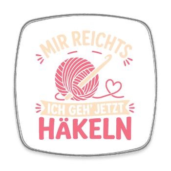 Mir Reichts Ich Geh Jetzt Häkeln Vintage Spruch - Viereckiger Kühlschrankmagnet - Weiß - Vorne