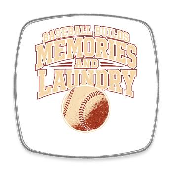 Mère du baseball, mère du softball, pantalon blanc, - Magnet carré - blanc - Devant