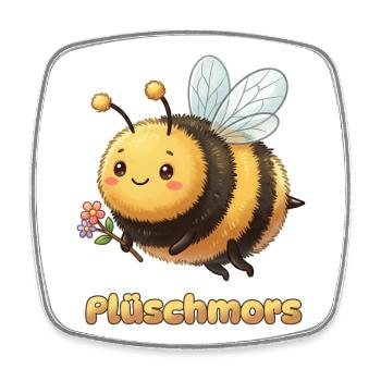Plattdüütsch Edition: Plüschmors - Viereckiger Kühlschrankmagnet - Weiß - Vorne