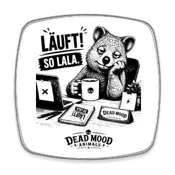 Läuft! So lala. Lustiges Quokka Büro Geschenk - Viereckiger Kühlschrankmagnet - Weiß - Vorne
