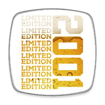25E ANNIVERSAIRE BIÈRE 2001 ÉDITION LIMITÉE - Magnet carré - blanc - Devant