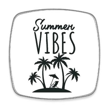 Summer Vibes Beach Getaway - Square fridge magnet - white - Front