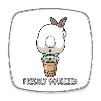 Bubble Tea Boba Drôle de Lapin mignon - Magnet carré - blanc - Devant
