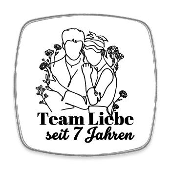 Team Liebe seit 7 Jahren Jahrestag Geschenk Paar - Viereckiger Kühlschrankmagnet - Weiß - Vorne