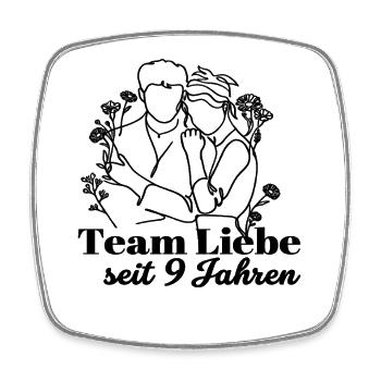 Team Liebe seit 9 Jahren Jahrestag Geschenk Paar - Viereckiger Kühlschrankmagnet - Weiß - Vorne