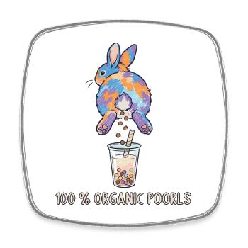 Bubble Tea Boba Drôle de Lapin mignon - Magnet carré - blanc - Devant