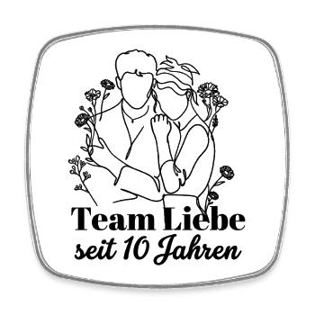 Team Liebe seit 10 Jahren Jahrestag Geschenk Paar - Viereckiger Kühlschrankmagnet - Weiß - Vorne