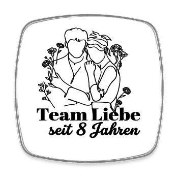 Team Liebe seit 8 Jahren Jahrestag Geschenk Paar - Viereckiger Kühlschrankmagnet - Weiß - Vorne