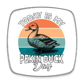 Peking duck Pekin Duck - Square fridge magnet - white - Front