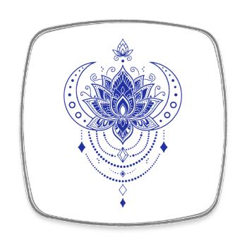 Spiritualité Méditation Géométrie sacrée Lotus - Magnet carré - blanc - Devant
