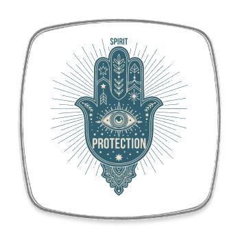 Spiritualité Protection des esprits Géométrie sacrée - Magnet carré - blanc - Devant